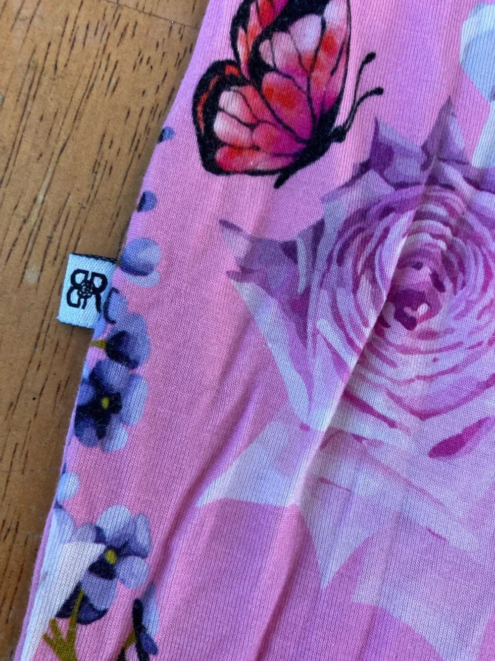 Bums and Roses Bamboo Floral Sleeper with Ruffle Detail - 12-18mos